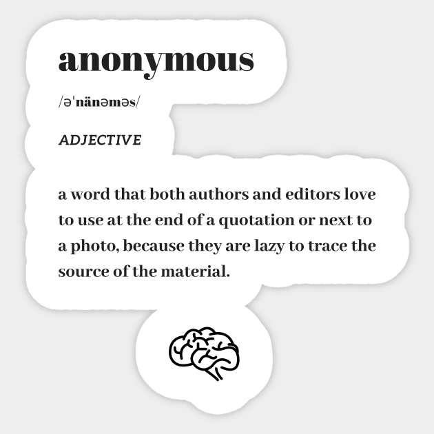 Funny Anonymous Word Definition Dictionary Sticker by dictionaryus